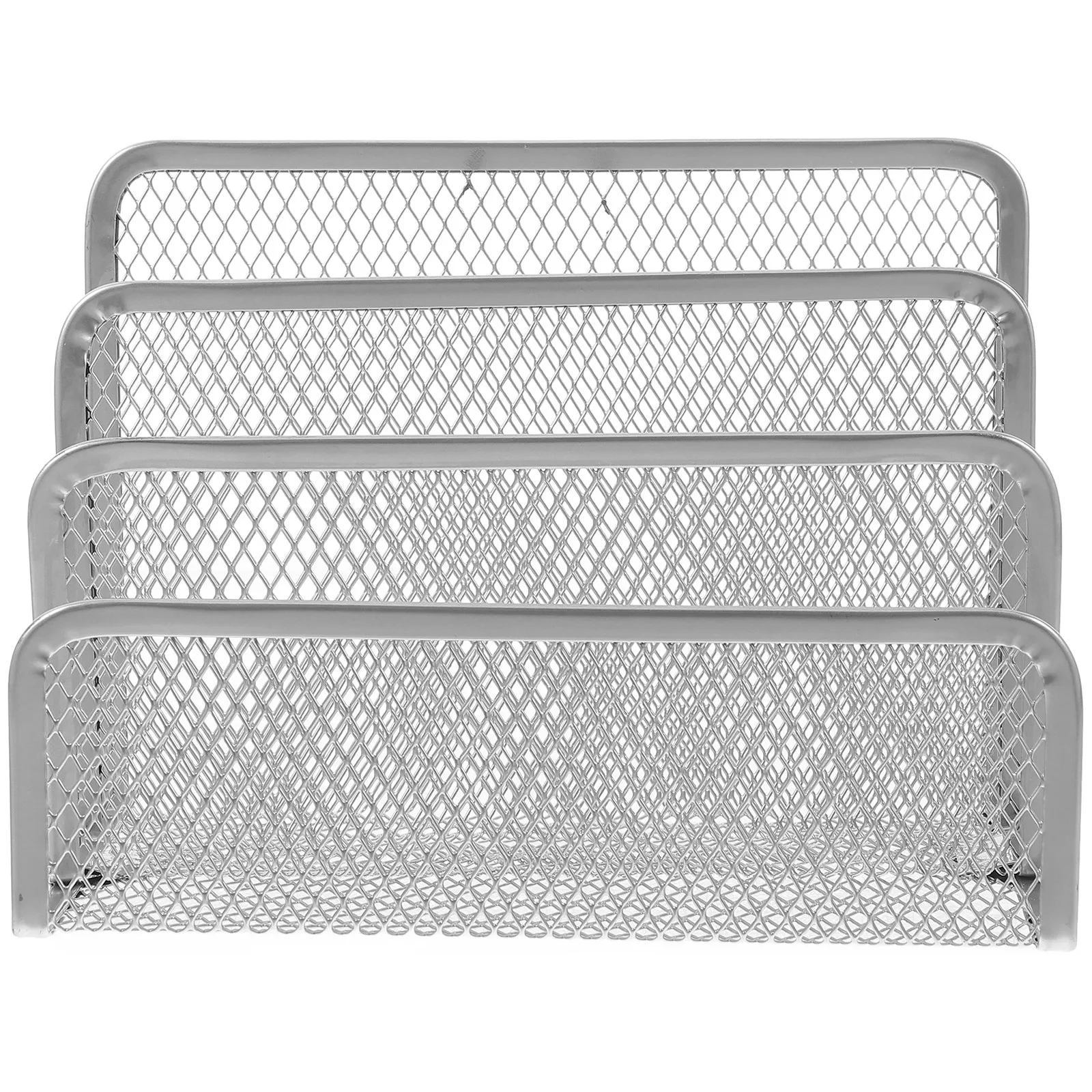 

3 Slot Metal Desktop Organizer Stand for Files Magazines Books Paper Storage Rack for Office Home Study Desk Bookshelf