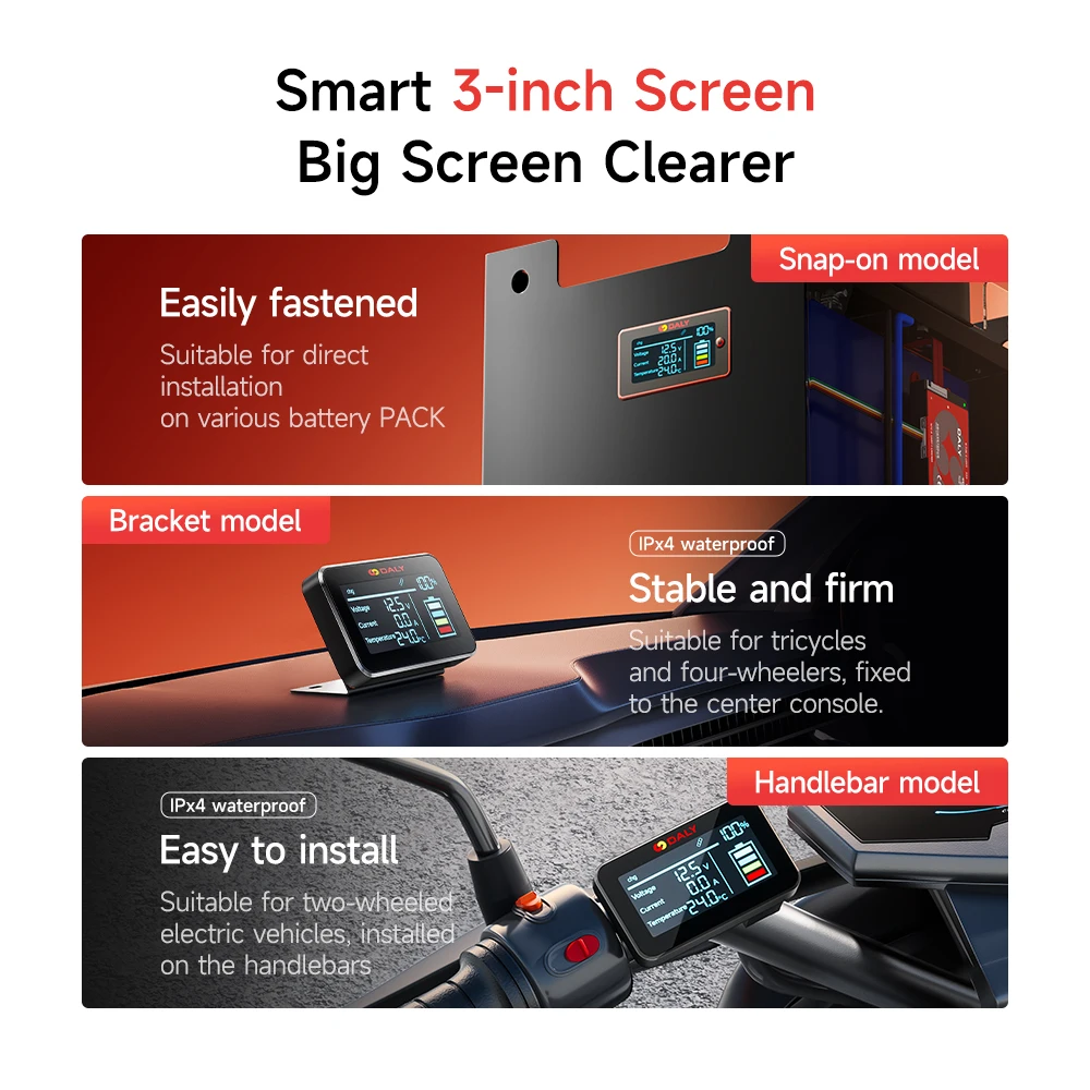 Daly Smart BMS Accessory Bluetooth WIFI USB To RS485 UART Cables Module NTC Battery SOC Capacity Indicator LCD Screen Board image 4