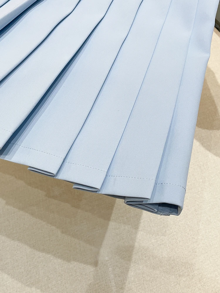 South Oil – jupe trapèze plissée pour femmes, haut de gamme, petit Fraance, t-shirt avec nœud dimensionnel, été