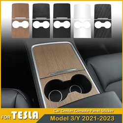 ModelY 2023 Center Console Panel Sticker per Tesla Model 3 Y 2021 2022 ABS Wood Grain Film Carbon Cover Car Interior