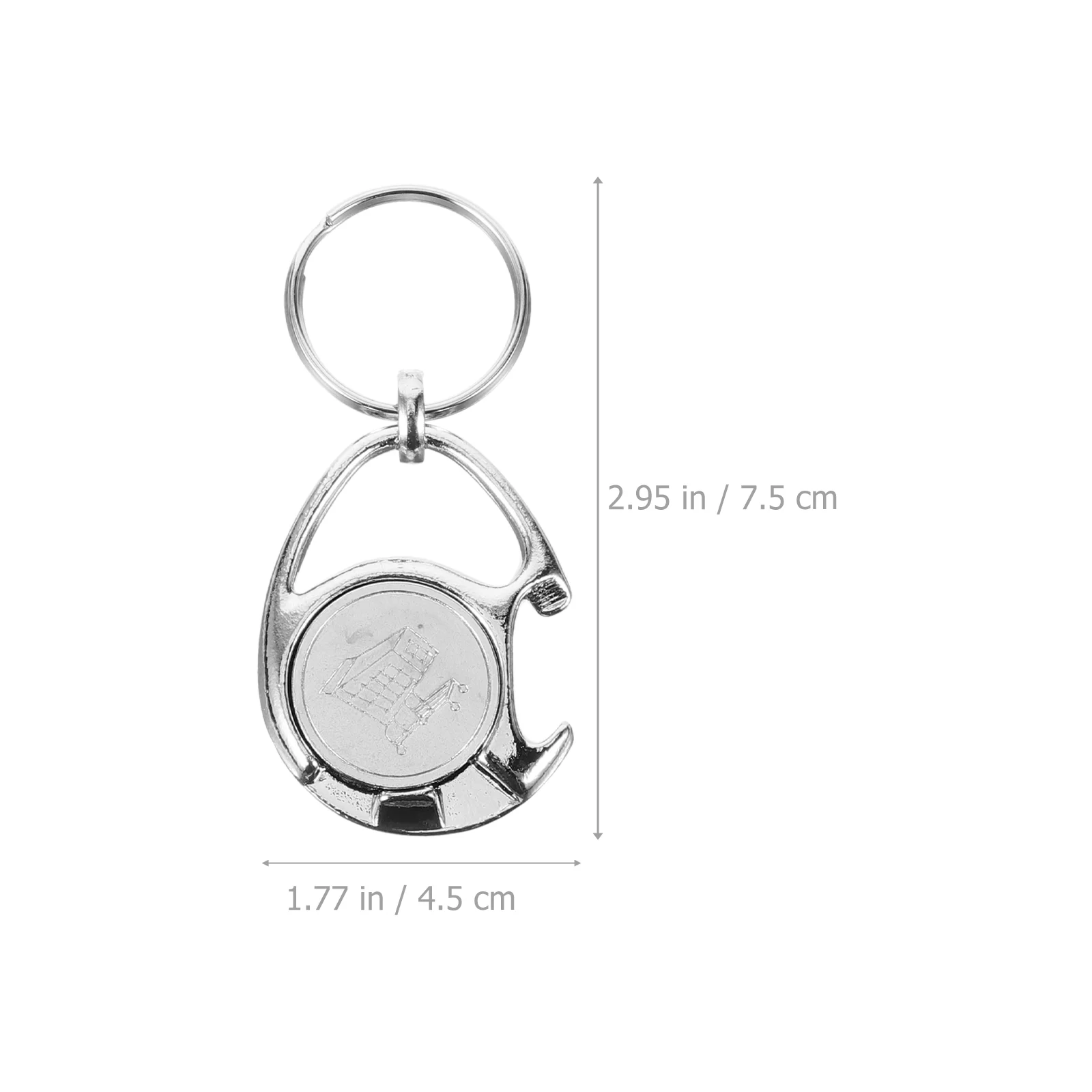 Shopping Cart Token Keychain Bottle Opener Accessories Trolley Accessory Silver Zinc Alloy Keyrings Fob