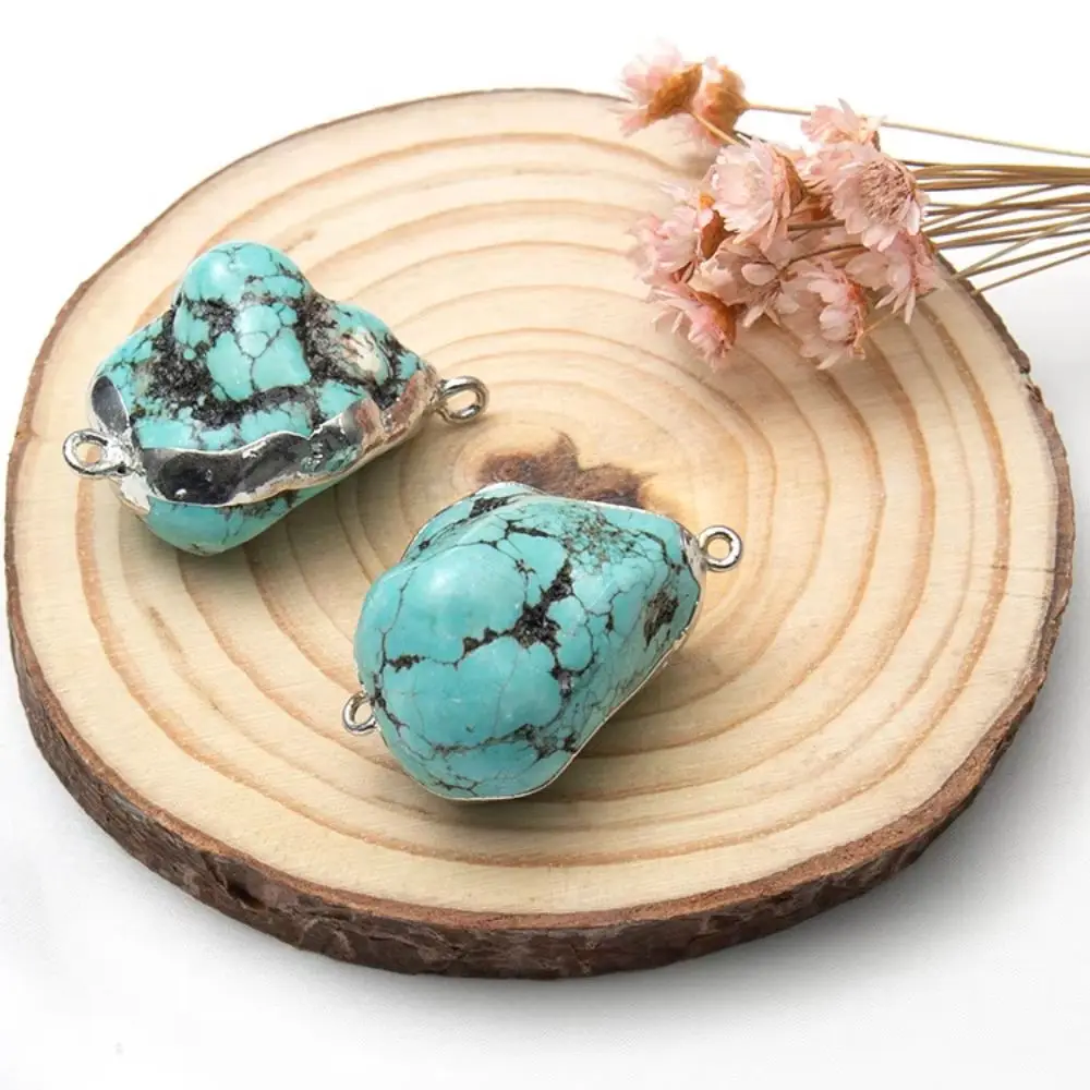 40x50 мм 1 шт. модный высококачественный бирюзовый камень нерегулярный разъем подвески для женщин/мужчин DIY ожерелье браслет аксессуары подарок
