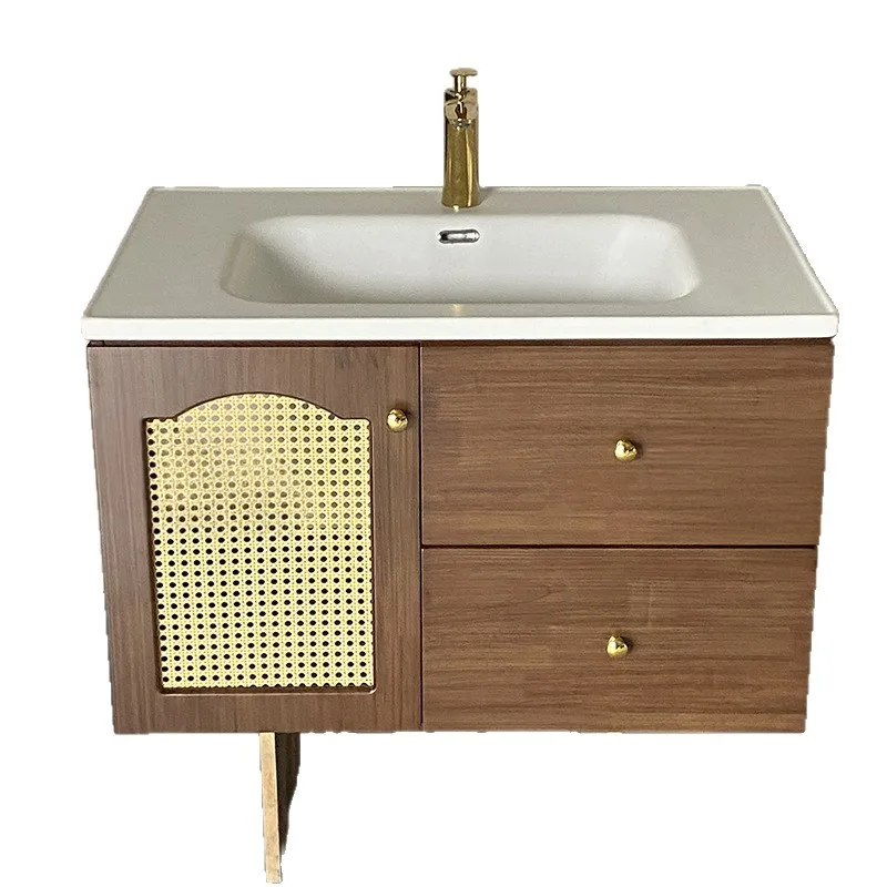 

Medieval style, integrated basin oak paint bathroom cabinet combination bathroom, acrylic washstand