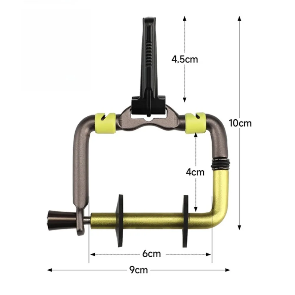 /Aluminum /Portable /Fishing Line Spool Holder Leader Rack With Built-in Snips Anti-spin Rubber Plate For Fly Lure Tackle Storag