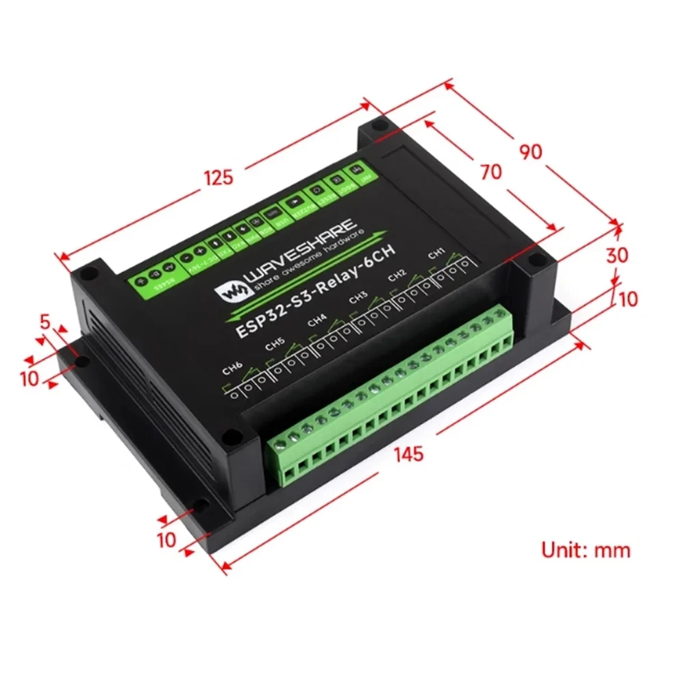 Imagem -02 - Módulo de Relé de Rede Isolado Comunicação Wifi e Bluetooth Placa de Controle Industrial Classe Industrial 6-way Esp32