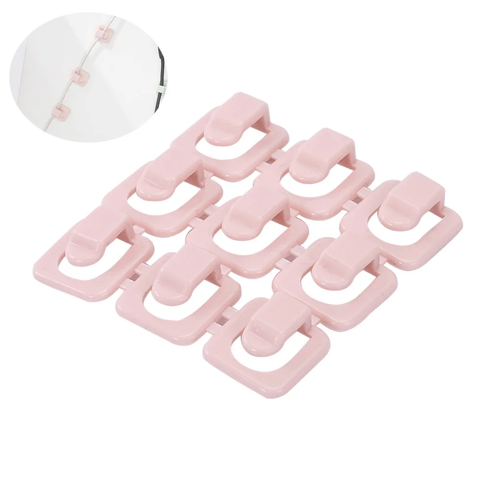 18Pcs Adjustable Cord Clips Self-Adhesive Cable Organizer for Home Office Desk Tidy Pink Cord Organizer Clips Cable Management