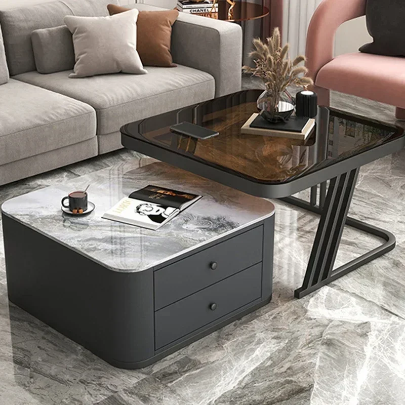 Nordic Modern Living Room Luxury Storage Desig Industrial Unique Coffee Tables Aesthetic Metal Premium Mesa Centro Furniture