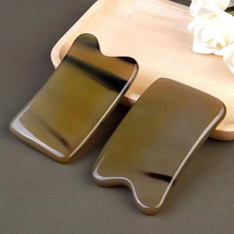 Natural Buffalo Horn Massage Scraper Board Gua Sha Scraping Lift Face Eye Body Acupuncture SPA Therapy Treatment Beauty Tool