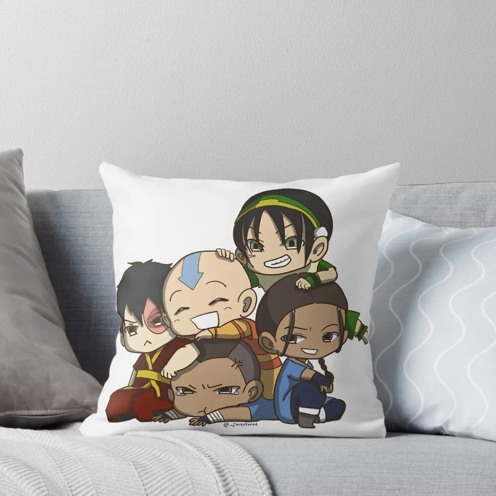 

Avatar the Last Airbender Chibi Gaang Sticker Throw Pillow christmas cushions covers anime girl Plaid Sofa pillow