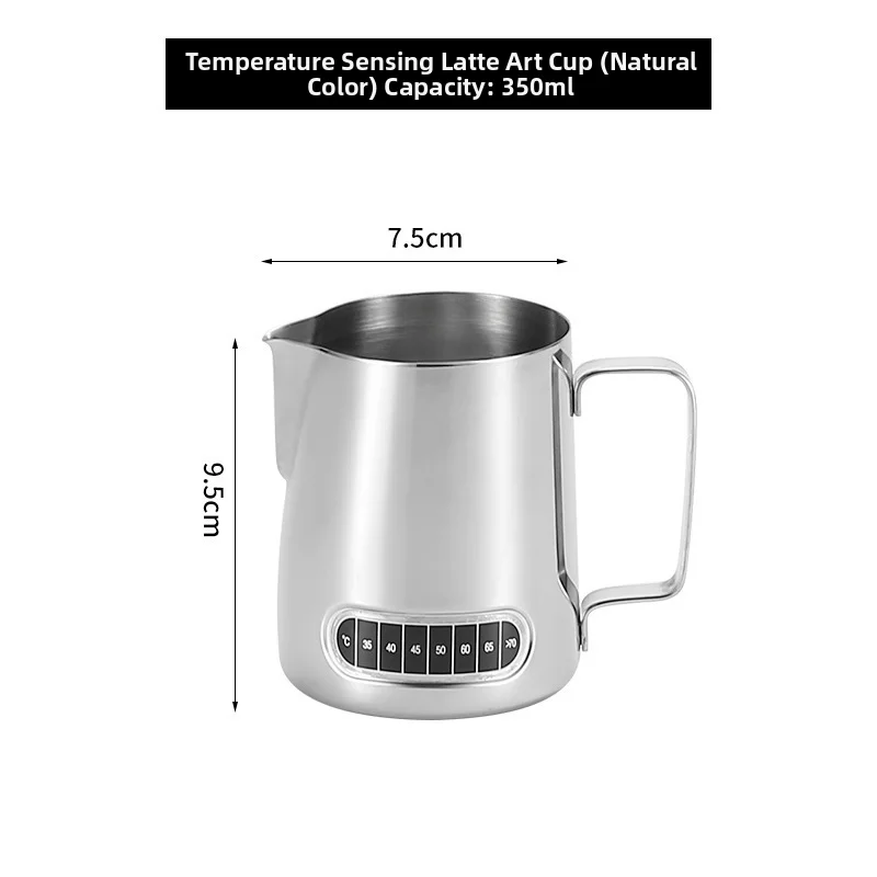 Latte Art Creation Latte Art Pitcher Temperature Cup Built-in Temperature Indicator Precision Spout Internal Volume Markings