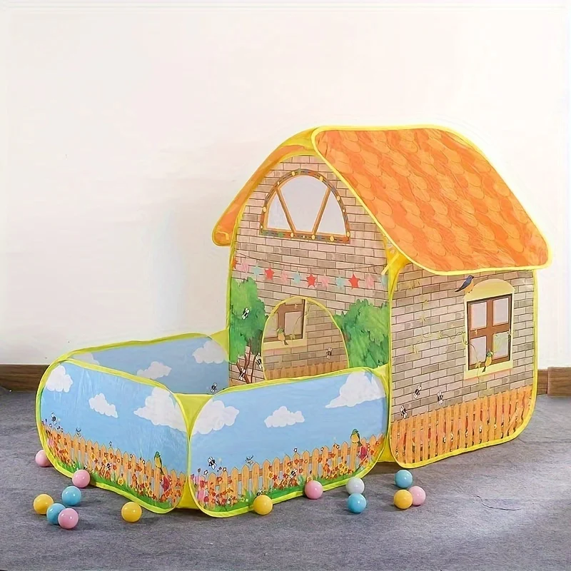 Tente de Villa de jardin pour jeunes, avec piscine à balles océan, maison de jeu intérieure et extérieure colorée pour garçons et filles, pliable et Portable