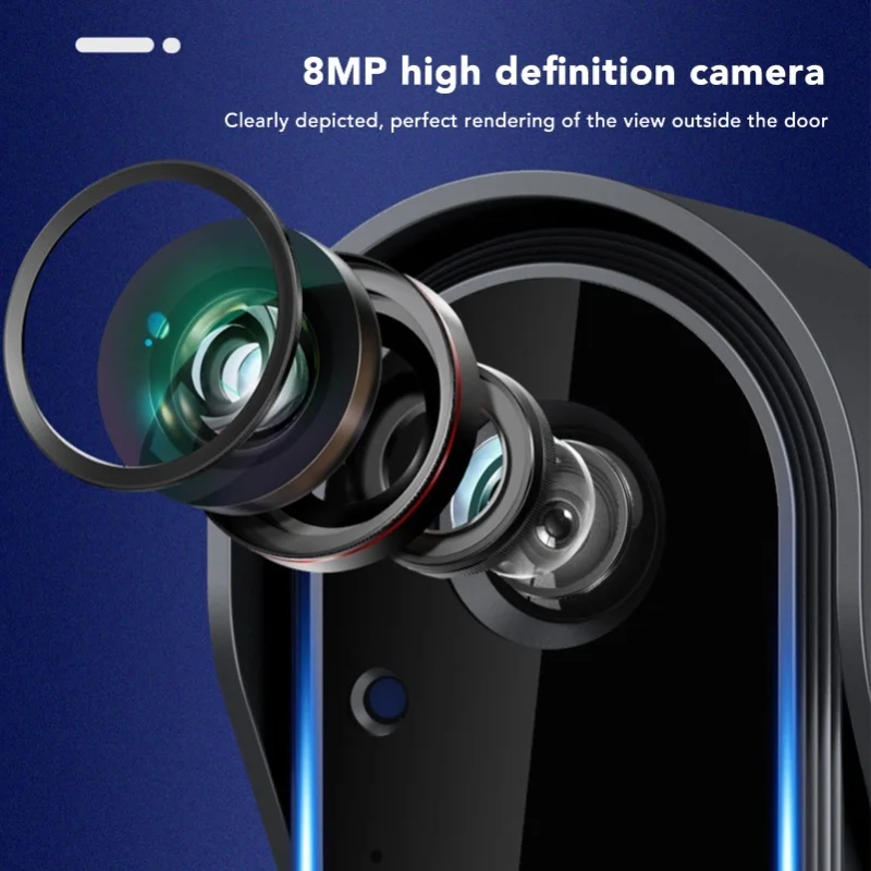 Campainha de vídeo sem fio com visão noturna 1080P 8MP 170 °   Conversa bidirecional grande angular IP66 à prova d'água com campainha de vídeo com tela de 4,3 polegadas