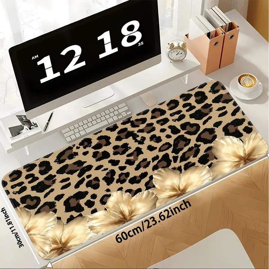 Mouse Pad Game Console Pad office Pad Keyboard Mouse Pad Desk accessories Computer Laptop Pad Anti slip Leopard Print Flowers