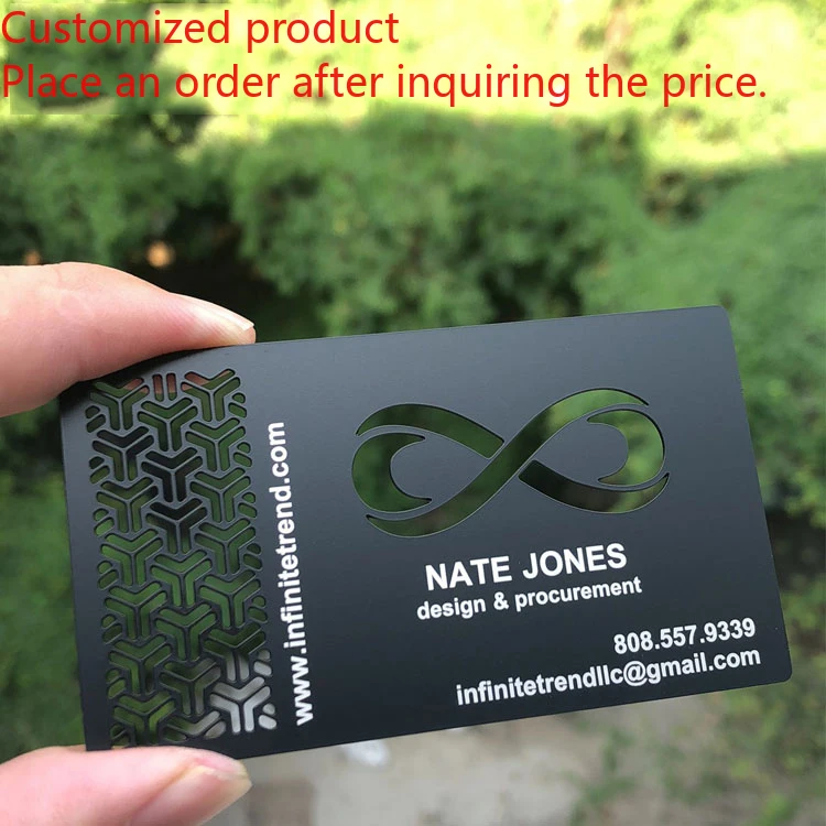 

Customized query High Quality Customized Chip Metal 304 Stainless Steel Laser Cut Black Visiting Card Nfc Business Metal Blank C