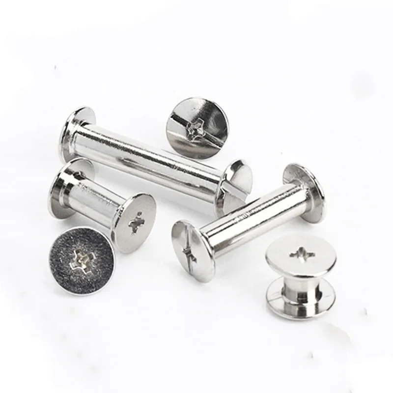 10pcs Stainless Steel Binding Chicago Screws Nails Long Studs Rivets Leather Craft Hardware Accessories Rod Length 4~100mm