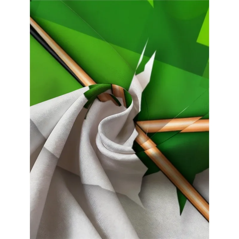 Men's Lightweight Casual Green White Polyester Shirt & Pants Set Star & Golf Club Printed Multi-occasion Wear view 5