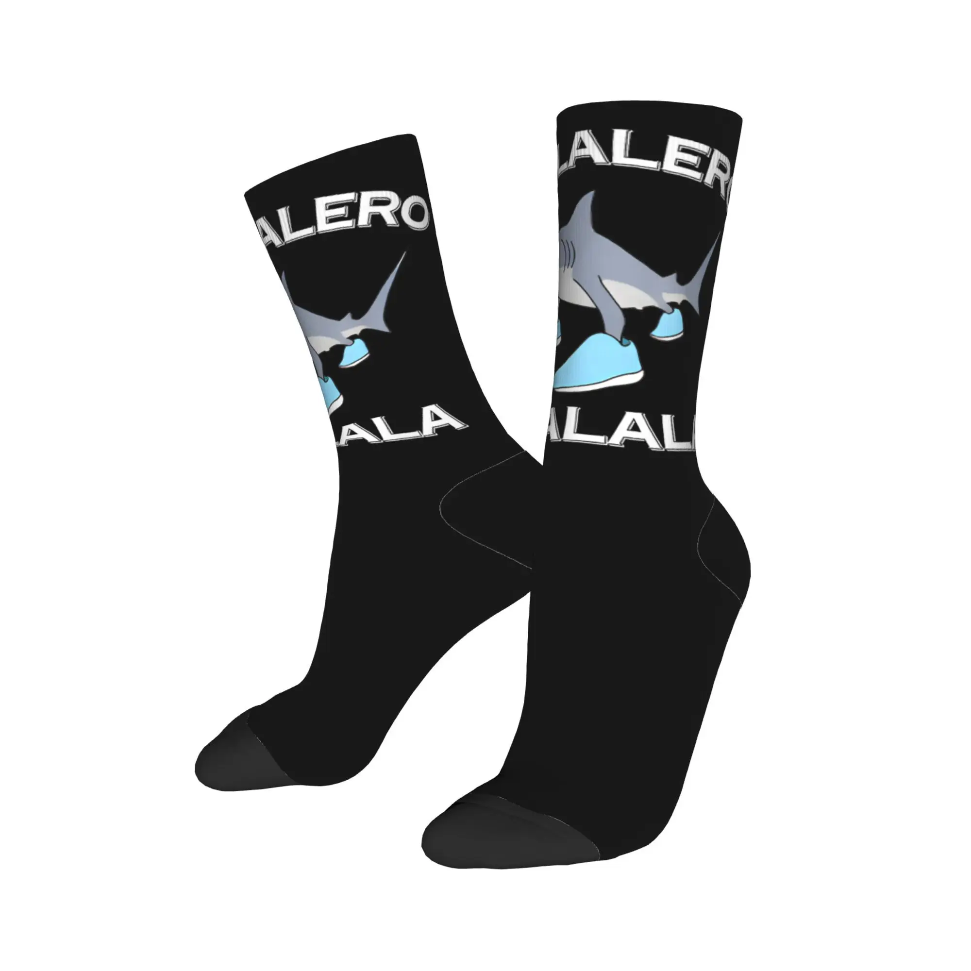 

Fashion Tralalero Tralala Soccer Socks Italian Brainrot Meme Polyester Crew Socks for Unisex Non-slip,