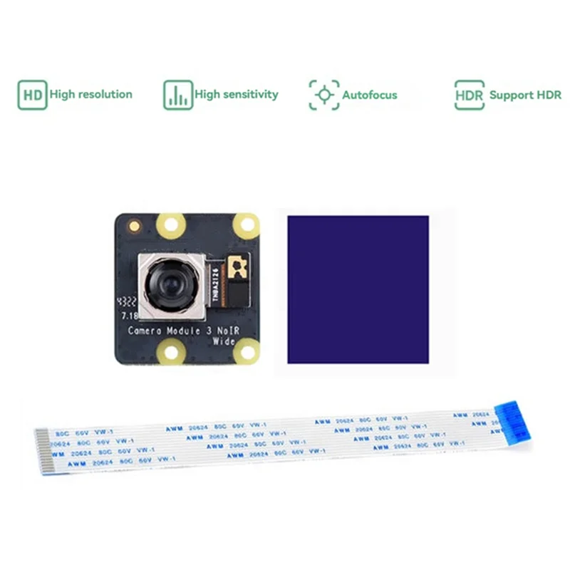 【تصقيد الأخير!】لوحدة كاميرا Raspberry Pi 3 واسعة Noir IMX708 11.9MP 120 °   التركيز التلقائي لزاوية الميدان لـ Raspberry Pi 4B/3B+/3A+/3