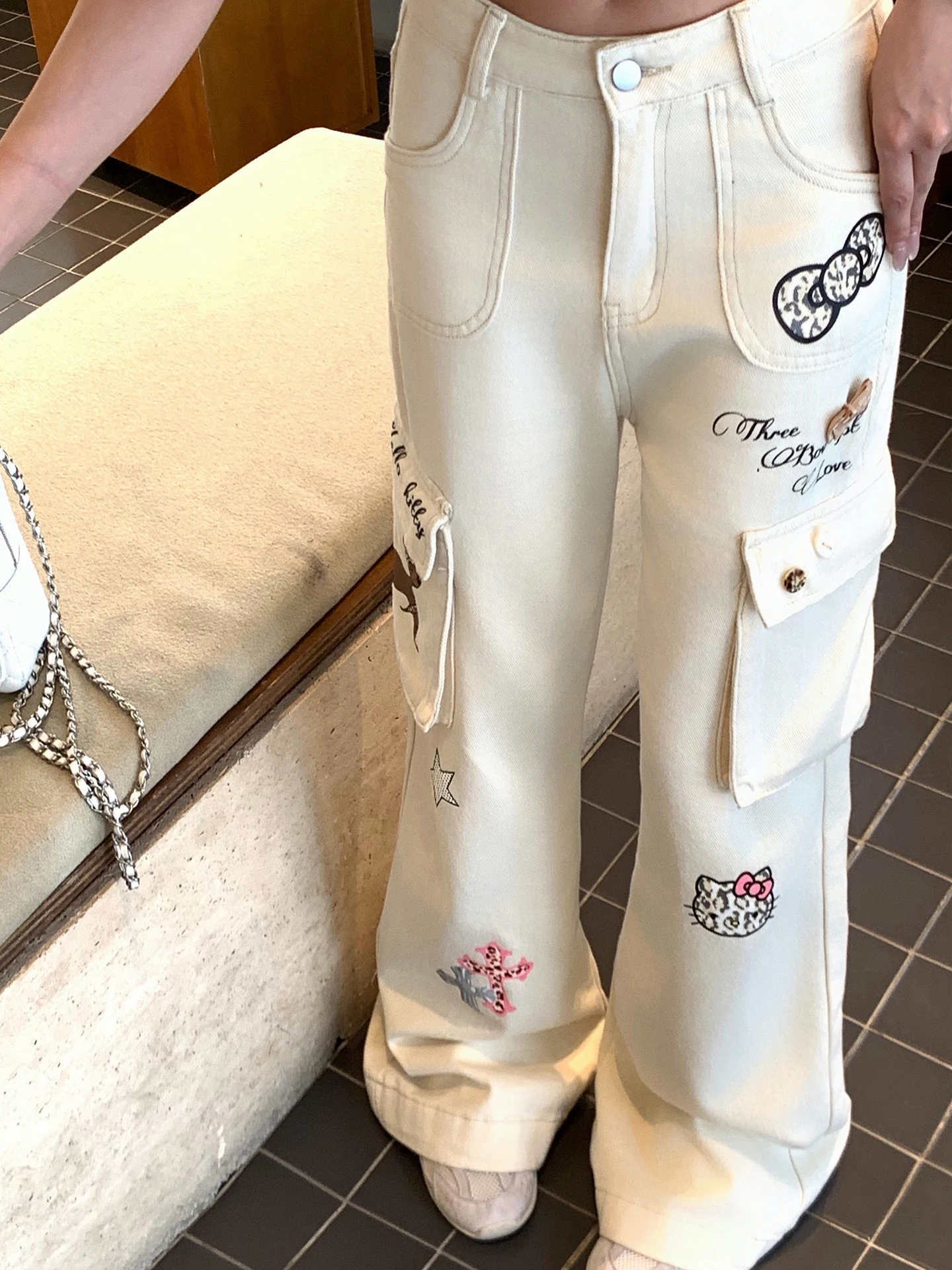 

Loose Kit Denim Jeans Women's Spring Summer Casual Wide Leg Pants Slimming Cool Versatile Long Trousers l Waist