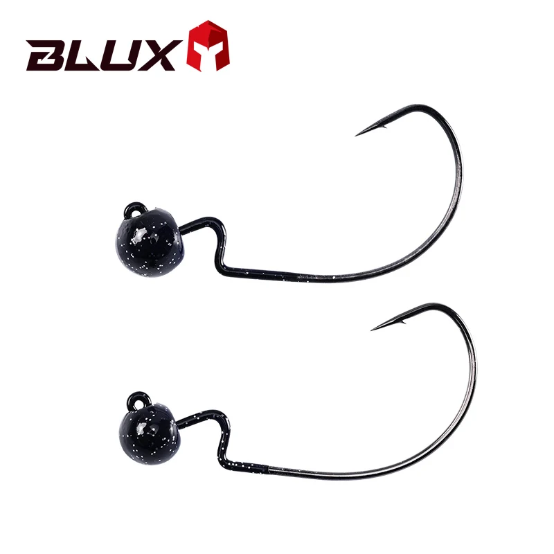 BLUX Jighead Ovalado 6 piezas/lote Anzuelos de Pesca 5g 7g Anzuelo Finesse Señuelo Blando con Forma de Gusano Jig Head de Acción Giratoria Cebo Artificial Material de Pesca