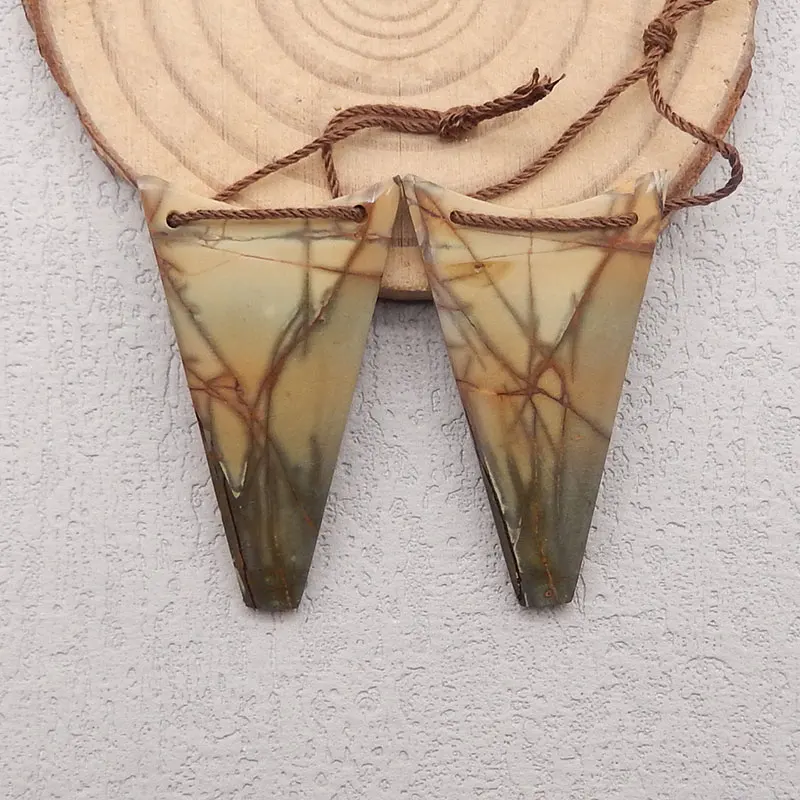 Natural Multi-Color Picasso Jasper Double Hole Earring Beads, Drilled Earring Pair,Semi-Precious Stones for Jewelry Making