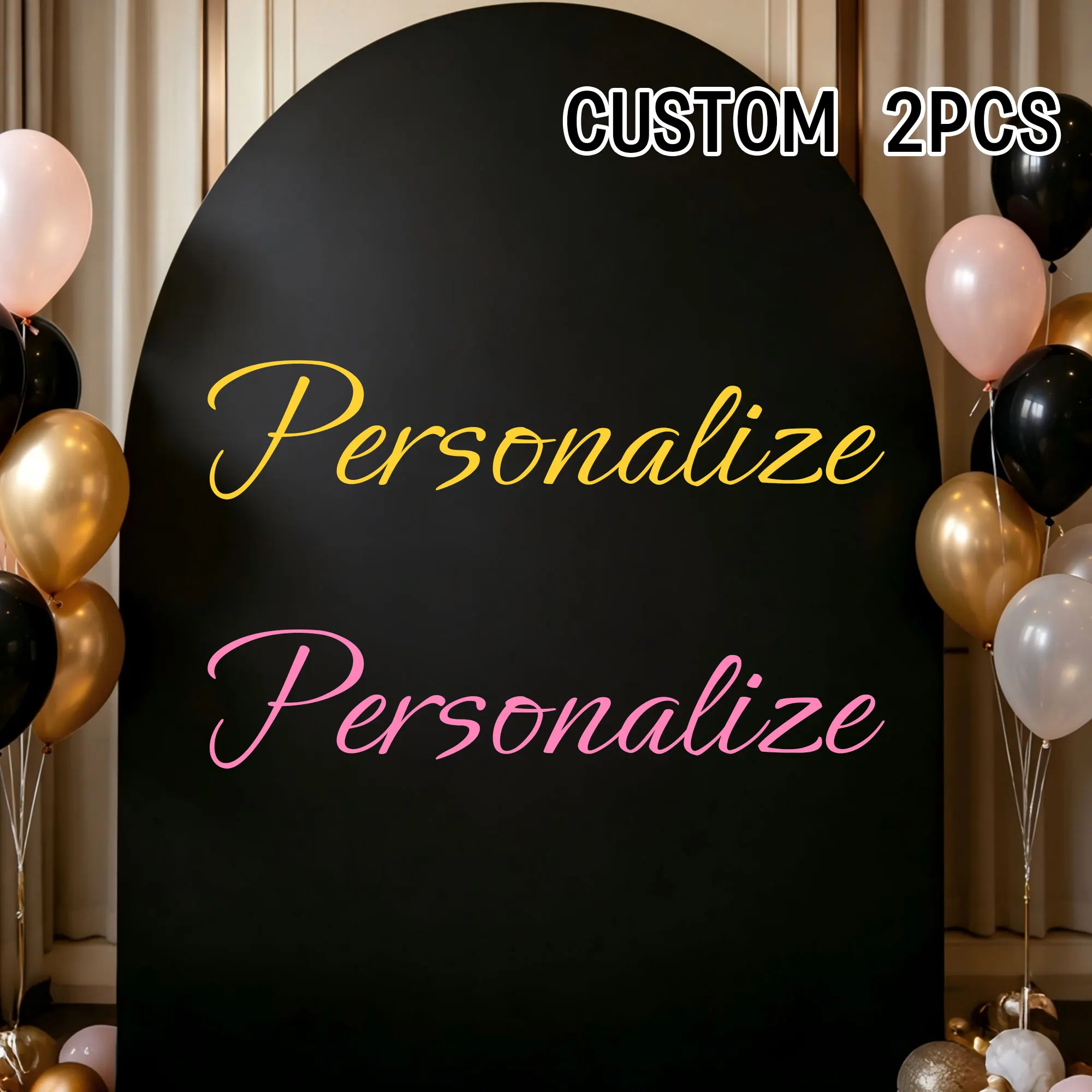 2pcs Custom Wall Decals Peel‑and‑Stick Elegant Script Vinyl Sticker Removable for Arch Backdrop Wedding Birthday Party Decor