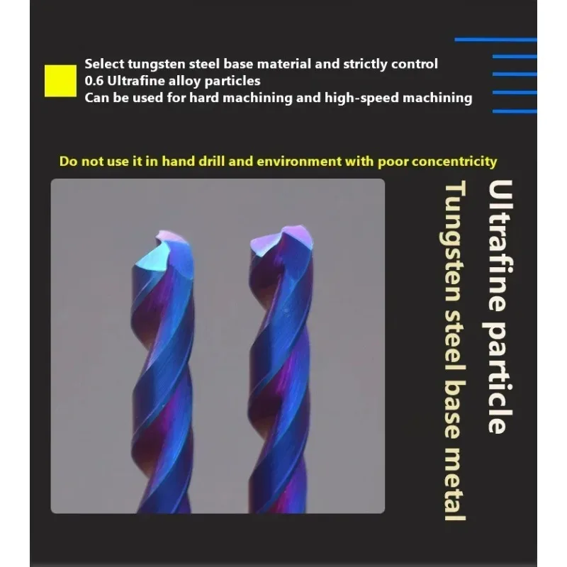 

Твердосплавное спиральное сверло HRC65 60 мм 80 100 мм, удлиняющее синее покрытие 1-15 мм, инструмент с ЧПУ, твердый металл, сталь, сверление металла