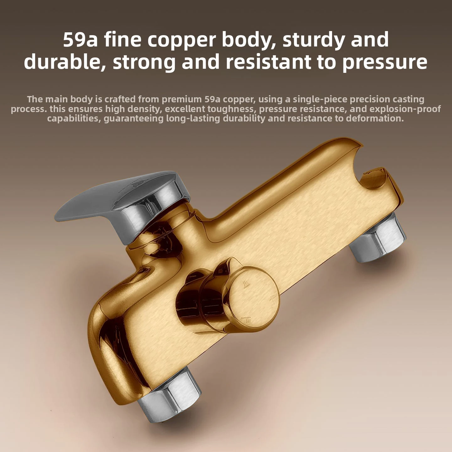 Juego de ducha de cobre completo, varilla elevadora, grifo de ducha universal para bañera de baño