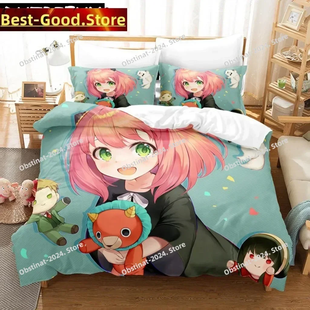 Spy X Family 3D Printed Bed Set With Pillowcase Bed Duvet Cover Soft Single Double Queen Super King Size Anya Forger Bedding Set