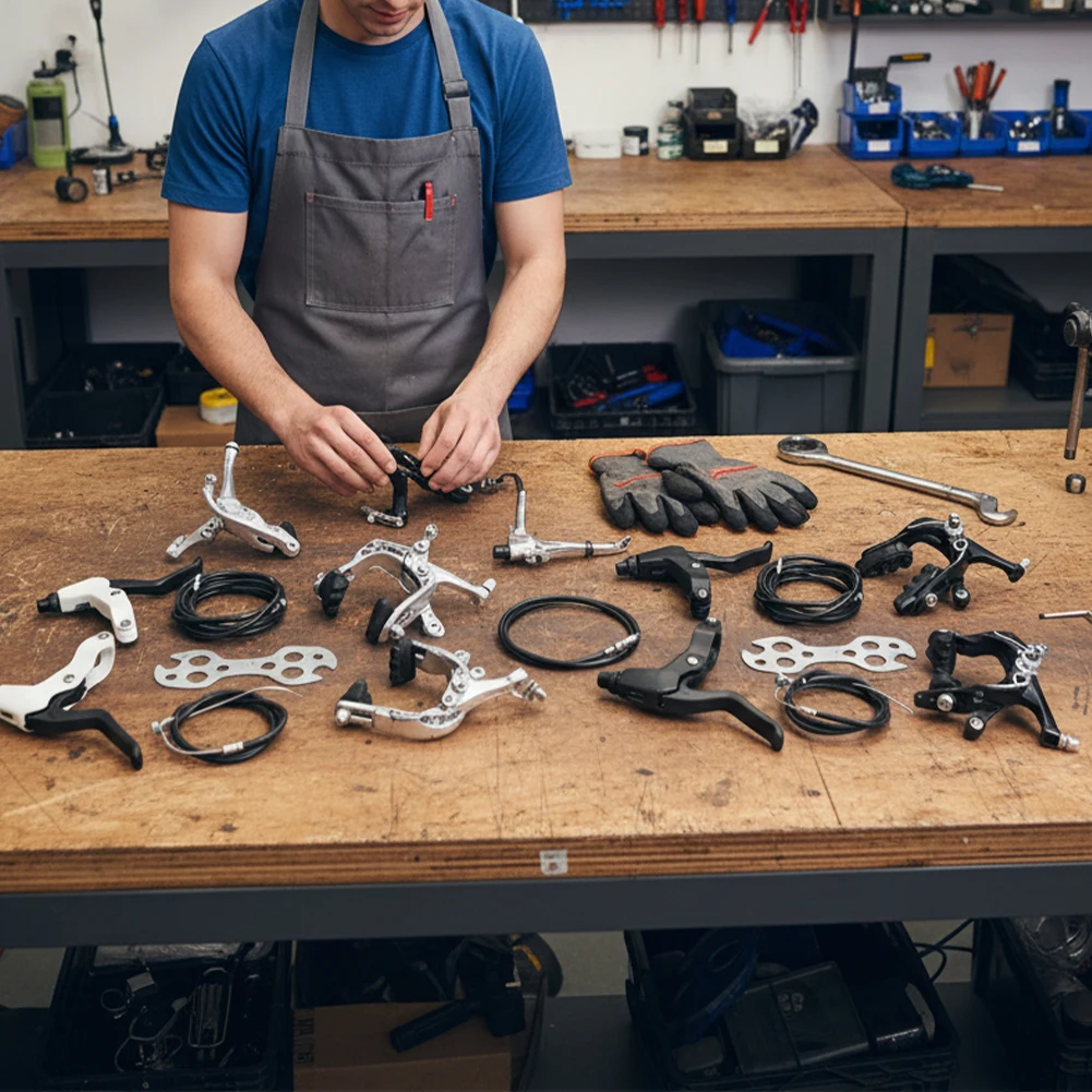 

Bike Fixed Brake Kit, Road Bike Brake Calipers, Aluminum Brake Set Bicycle Parts Easy Installation