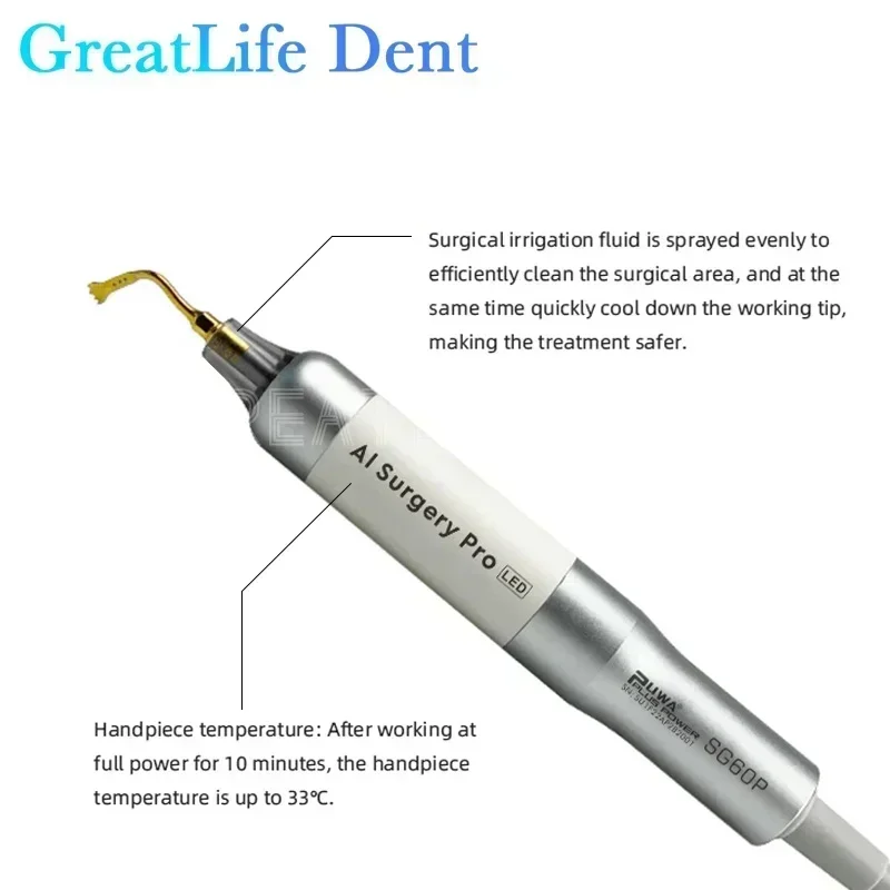 Greatlife dent piezo osso cortador equipamento piezosurgery máquina dental ultra-sônica unidade de cirurgia óssea para dentista motor cirúrgico