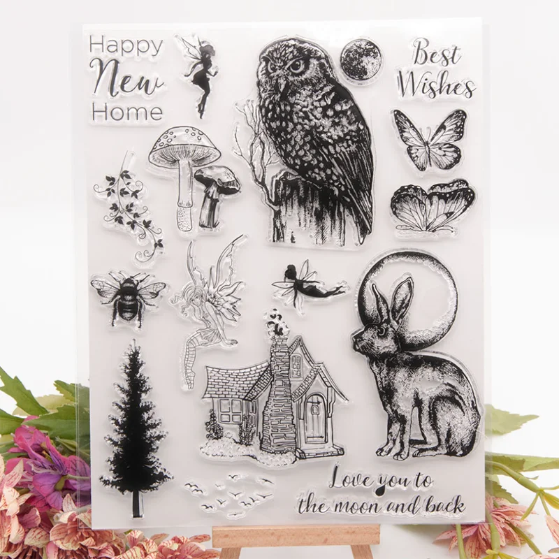 Squirrel Bunny Transparent Silicone Stamp Cutting DIY Hand Account Scrapbooking Rubber Coloring Embossed Diary Decor Reusable