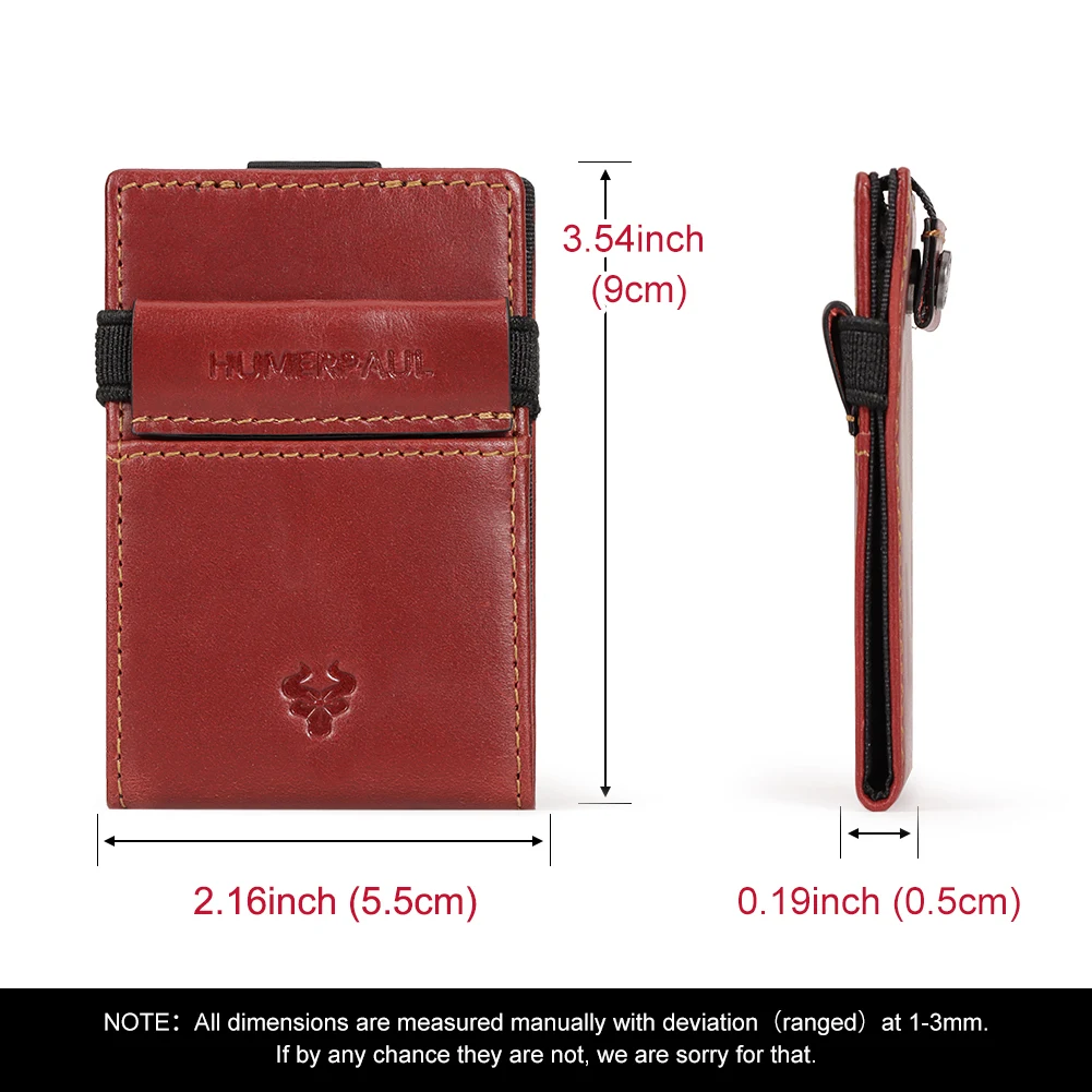 KAVIS Zakelijke lederen kleine kaarthouder Reizen slanke portemonnee voor heren RFID-blokkerende creditcardhouder Retro creditcardportemonnee