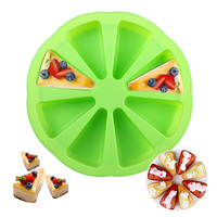 8 Cavity Silicone Cake Scone Pan, Triangle Pizza Cake Pan Cake Slice Mold Pastry Pan for Brownies Muffins,Cheesecake,Cornbread