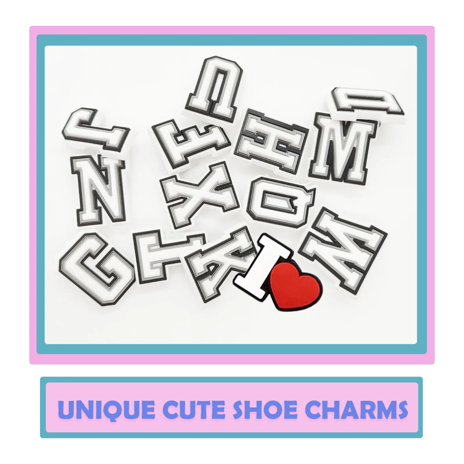 54Pcs Alphabet Shoe Charms - Shoe Decoration Accessories Assorted Varieties For Men Women Birthday Party Gifts image 3