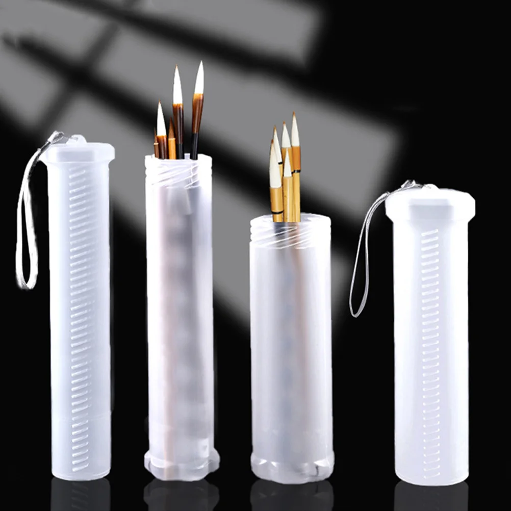 4 قطع حاوية فرشاة رسم شفافة قابلة للتعديل، تصميم حلزوني، منظم لوازم فنية للفنانين وعشاقها #5