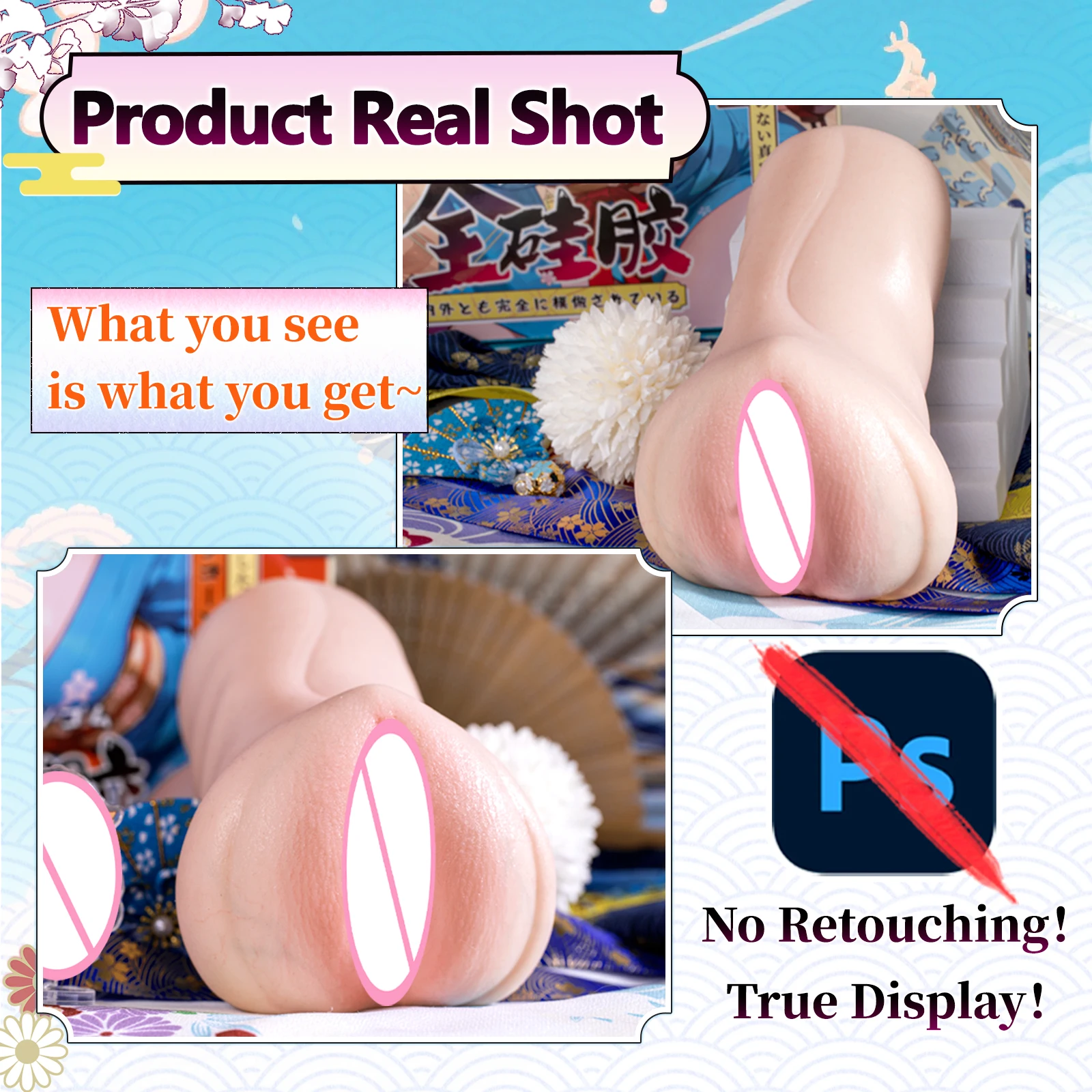 YUU لينة سيليكون ذكر الاستمناء واقعية جيب كس المهبل الاستمناء كأس مع نسيج الجلد نابض بالحياة الاستمناء للرجال