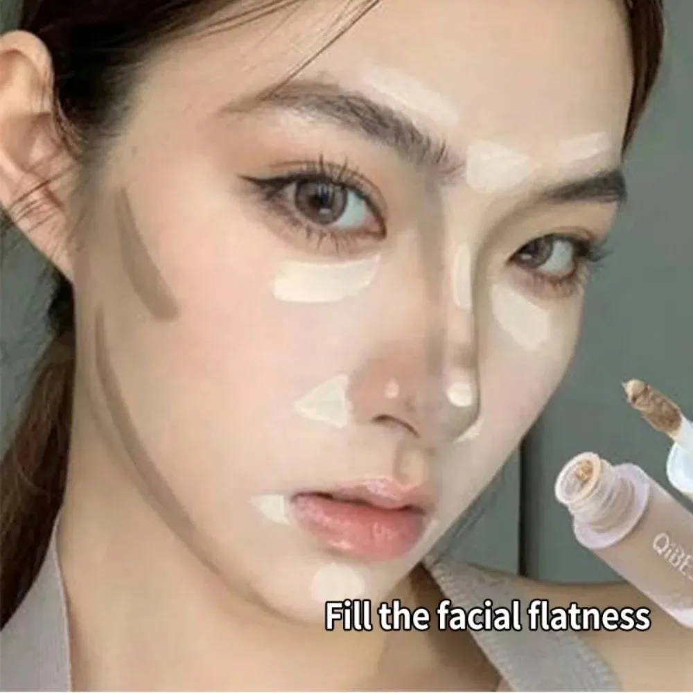 Corrector iluminador blanco y Beige, palo resaltador facial Natural resistente al agua, palo de contorno tridimensional de larga duración