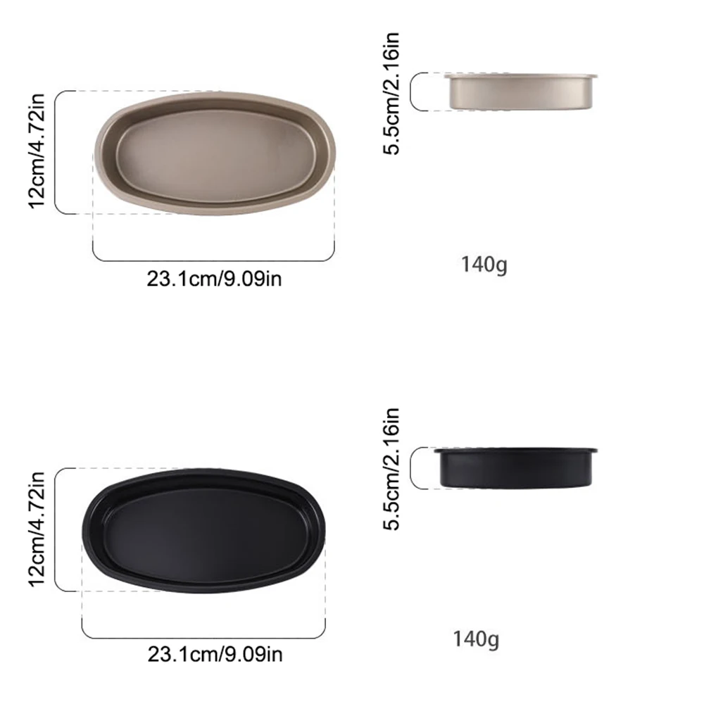 23Cm Oval Non-stick Pans Carbon Steel Cheesecake Bread Loaf Baking Mold Tin Tray Baking Tool Kitchen Accessories