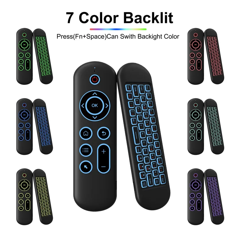 M5 IR 2.4G Air Mouse Remote Touchpad For Android TV Box PC Mini Wireless Keyboard Flying Mouse(With Color Backlit) Easy Install