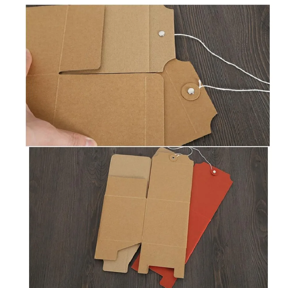 Kraft Folding Gift Box, Corrugated Paper Flip Carton, Small Storage Paper Box for Can Tea Packaging Box, 5Pcs