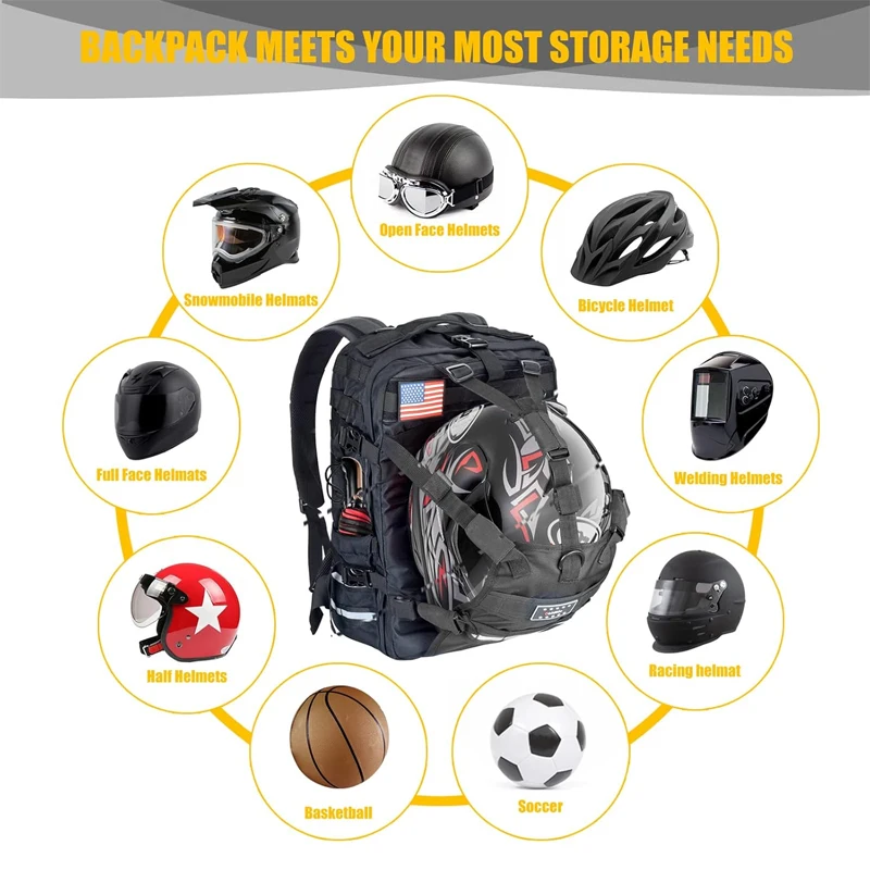 Motorcycle Accessories Waterproof 26L Riding Backpack Travel Bag Cycling Helmet Storage Packsack Hiking Helmetcatch Rucksack