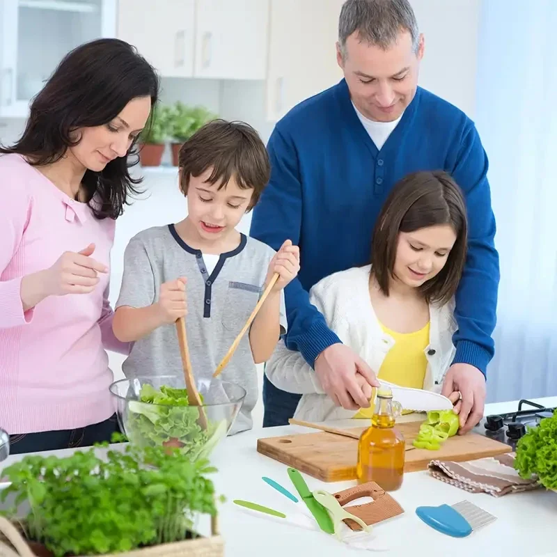 Kids Plastic Cooking Cutter Set Kids Toy Safe Kitchen Cooking Set Toddler Kitchen Playset  Playset Accessories  Peeler Tools