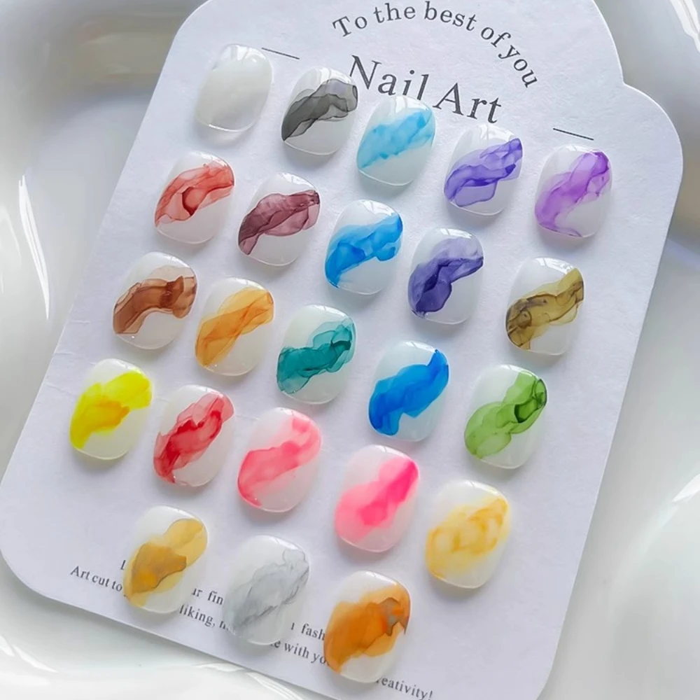 

24Colors 12ML Marble Watercolor Ink Gel Blooming Effect Nail Polish Semi Permanent Nails Art Design Air Drying Nail Gel Varnish