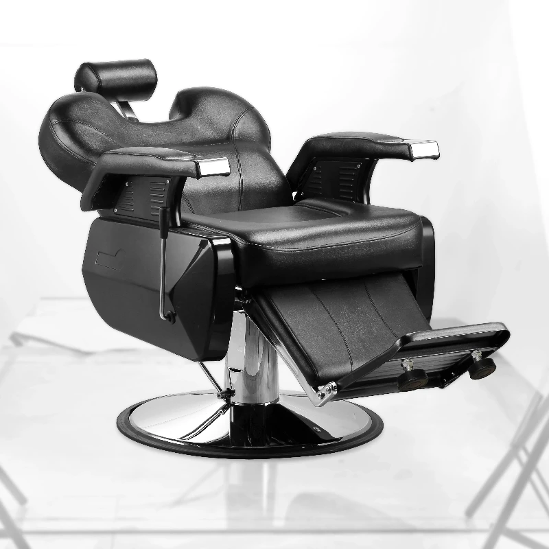 

Metal Modern Barber Chairs Adjustable PU Leather Arm Salon Stool Barber Chairs Foldable Backrest Recliner Furniture Stoel Lslfy