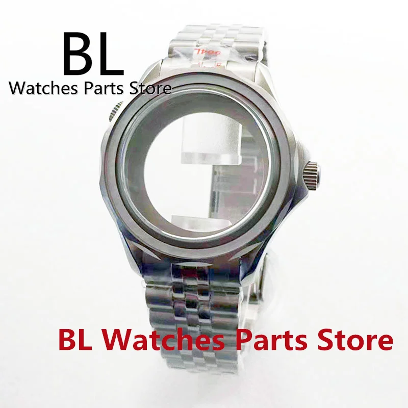 BLIGER 41mm Watch Case With Band Sapphire Glass For NH35NH36 ETA2824 2836 Mingzhu DG2813 Miyota82 Series PT5000 Seagull Movement