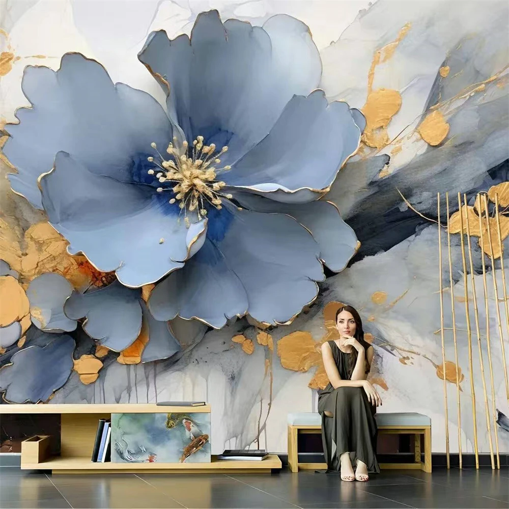 custom papel de parede 3D pink rose wallpaper Romantic painting Pink flower wallpapers for living room bedroom mural wall paper
