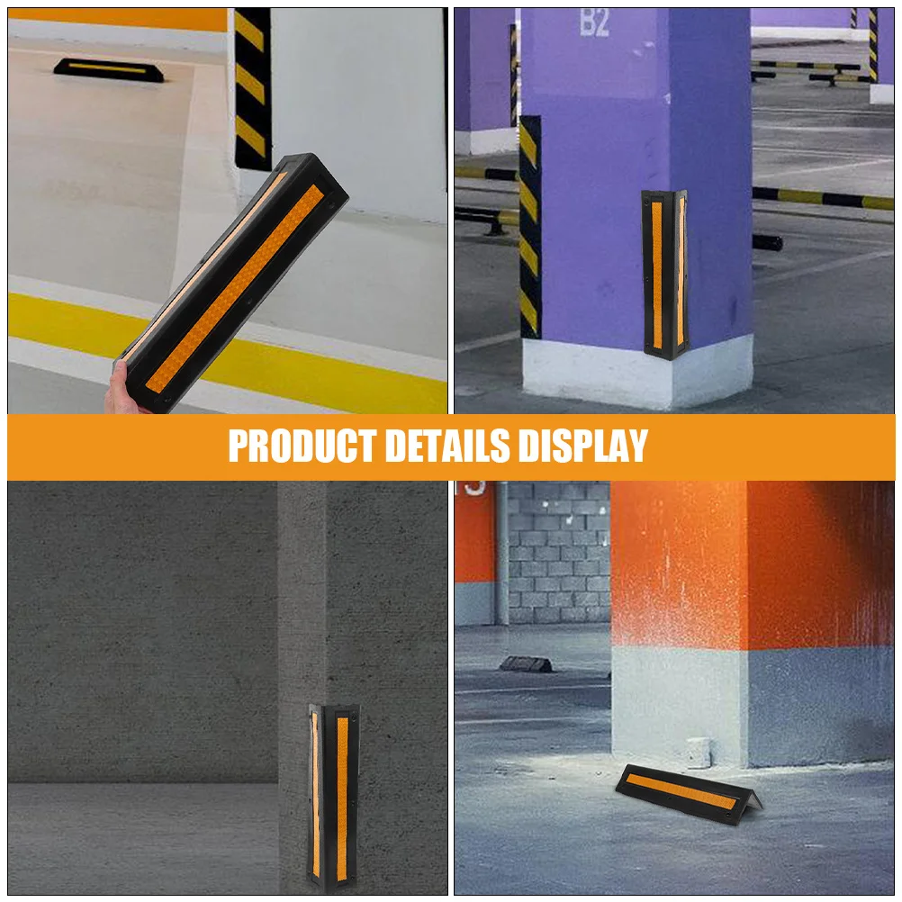 Heavy Duty Rubber Parking Corner Guards Reflective Warning Strips Wall Protector For Garage Public Commercial Areas Bumper