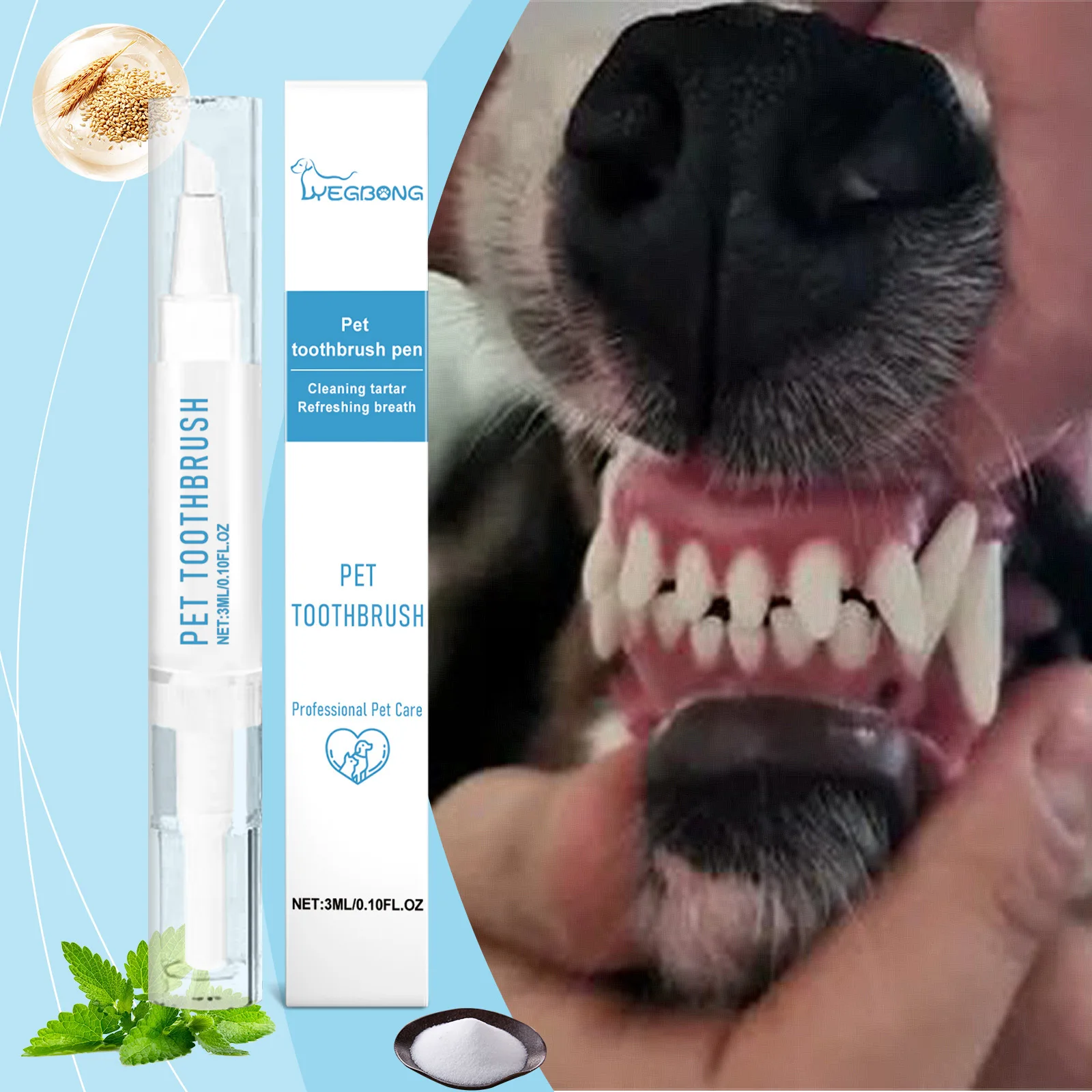 1pc Dog Cat Pet Teeth Cleaning Pen Brightening Grooming Toothbrush Dental Calculus Toothbrush Easy To Use Cat Tooth Brush Pen