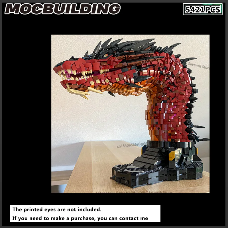 Famous Movie Dragon Bust MOC Building Block Collection Creative Educational Technology Bricks Assembly Toys Birthday Gifts